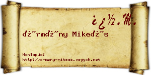 Örmény Mikeás névjegykártya